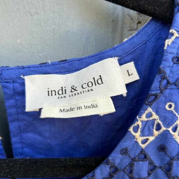 indi &  cold Broderie Anglaise Midi dress, size Large - Picture 7 of 9